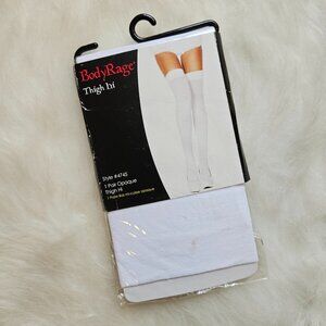 New NWT Spencer's Body Rage White Thigh High Tights